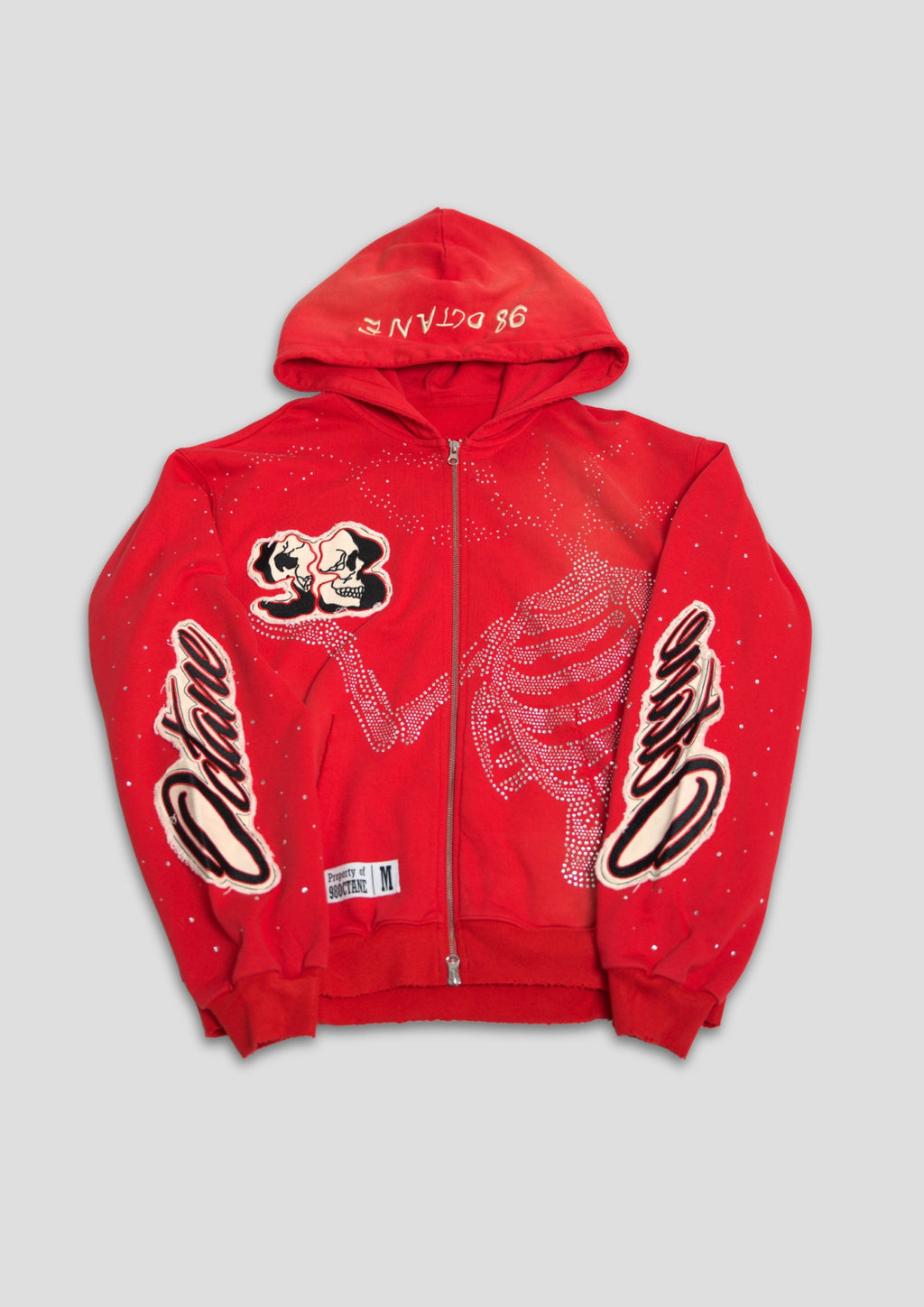 Red Eternity Rhinestone Zip up