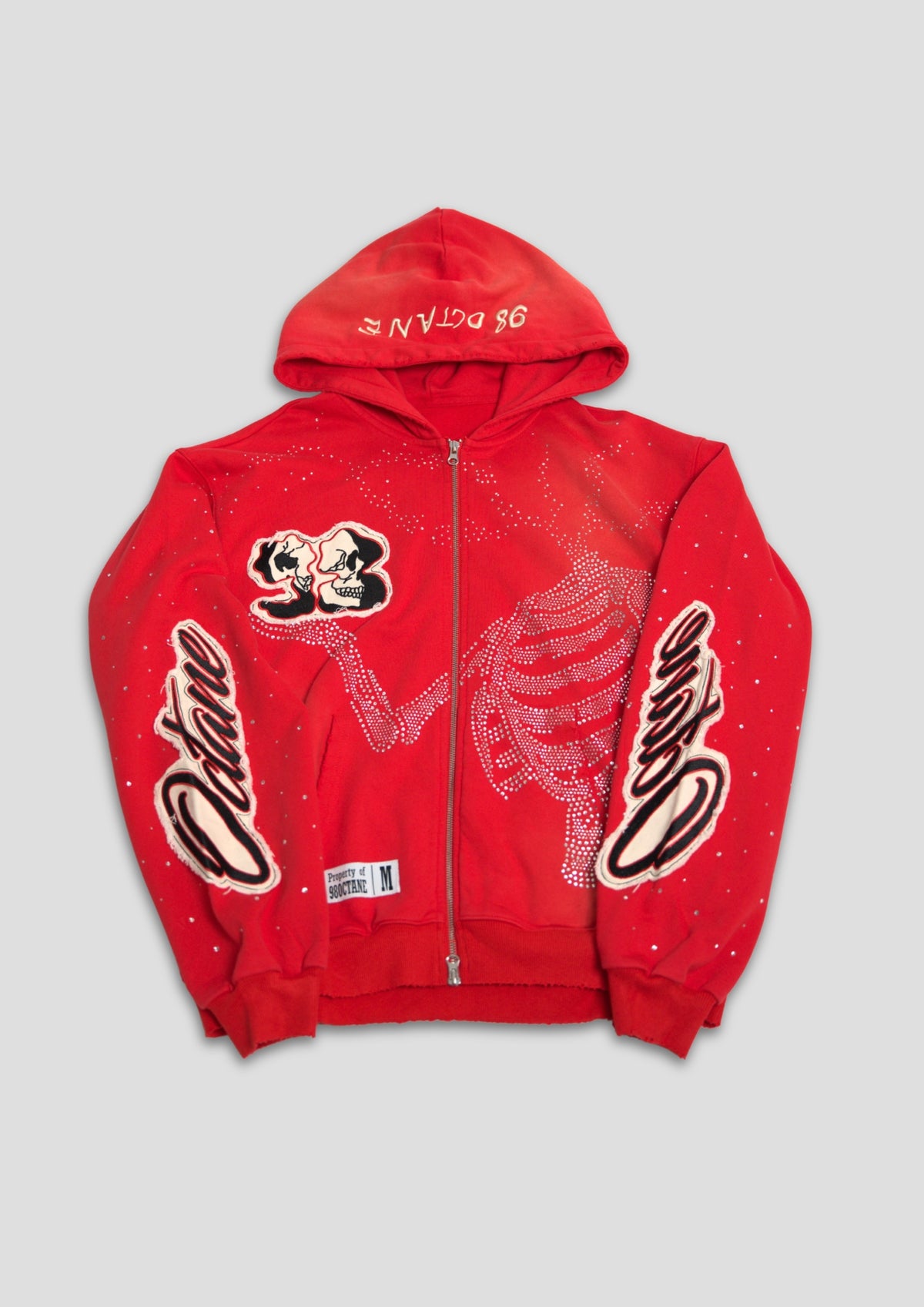 Red Eternity Rhinestone Zip up