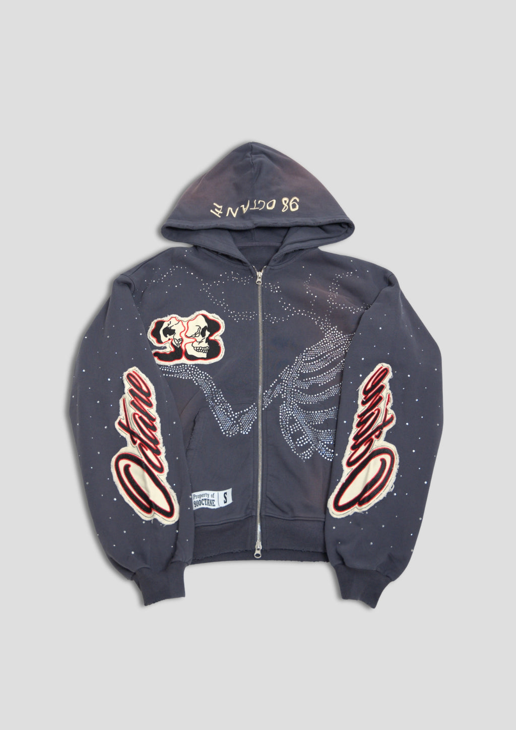 Blue Eternity Rhinestone Zip Up