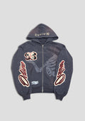 Blue Eternity Rhinestone Zip Up
