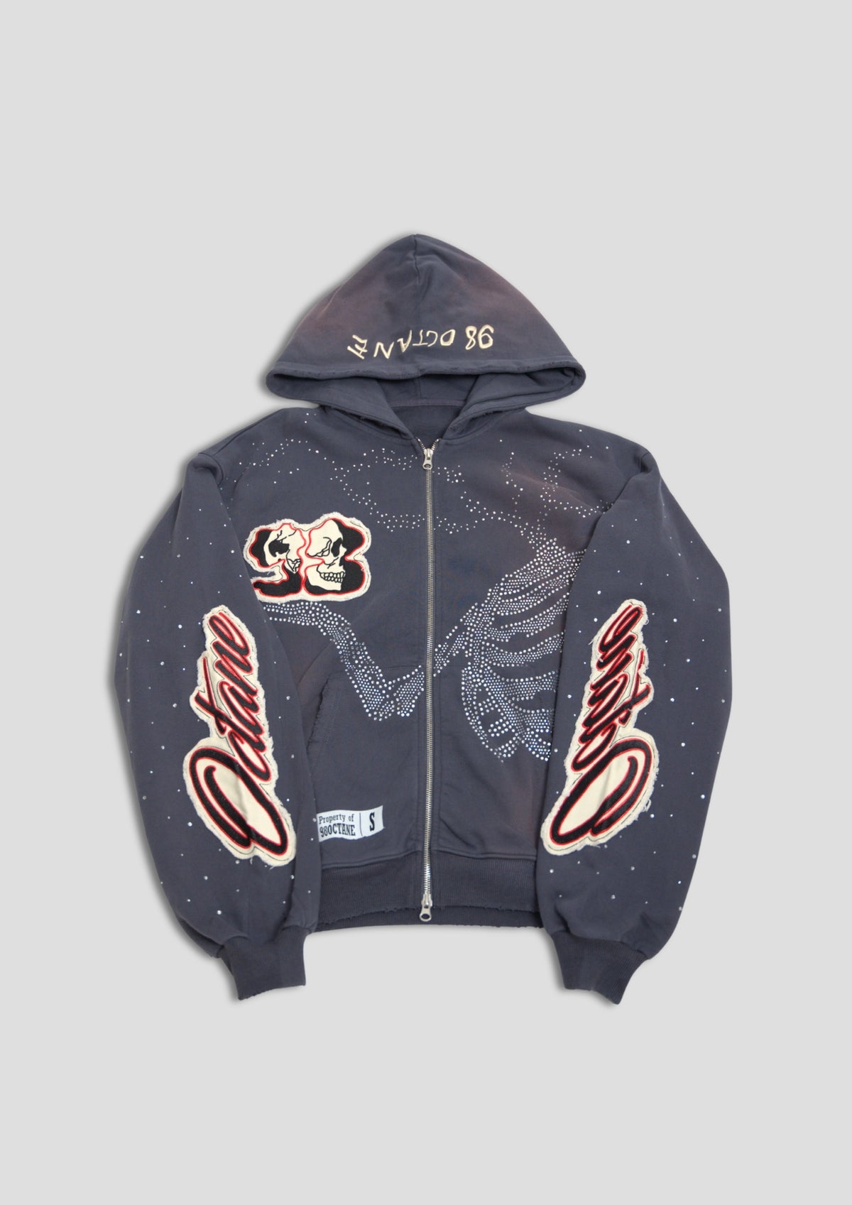 Blue Eternity Rhinestone Zip Up