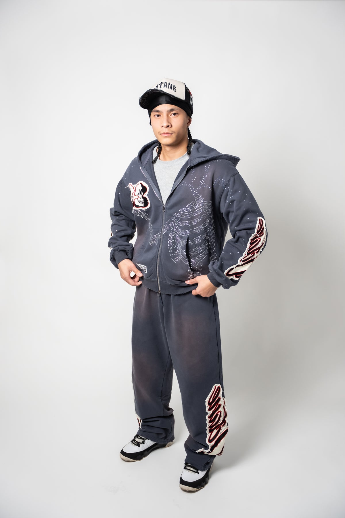 Blue Eternity Rhinestone Zip Up