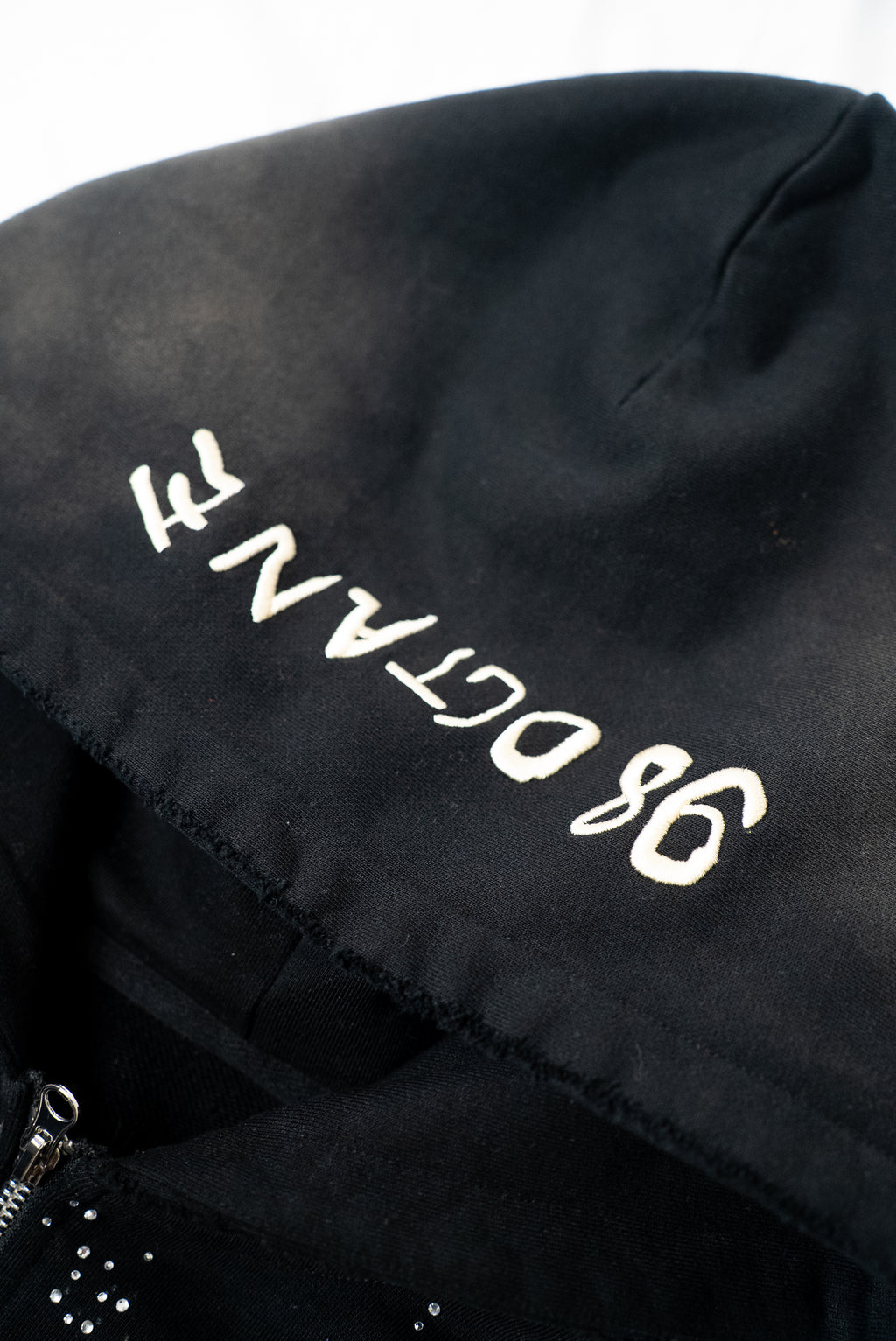 Black Eternity Rhinestone Zip Up