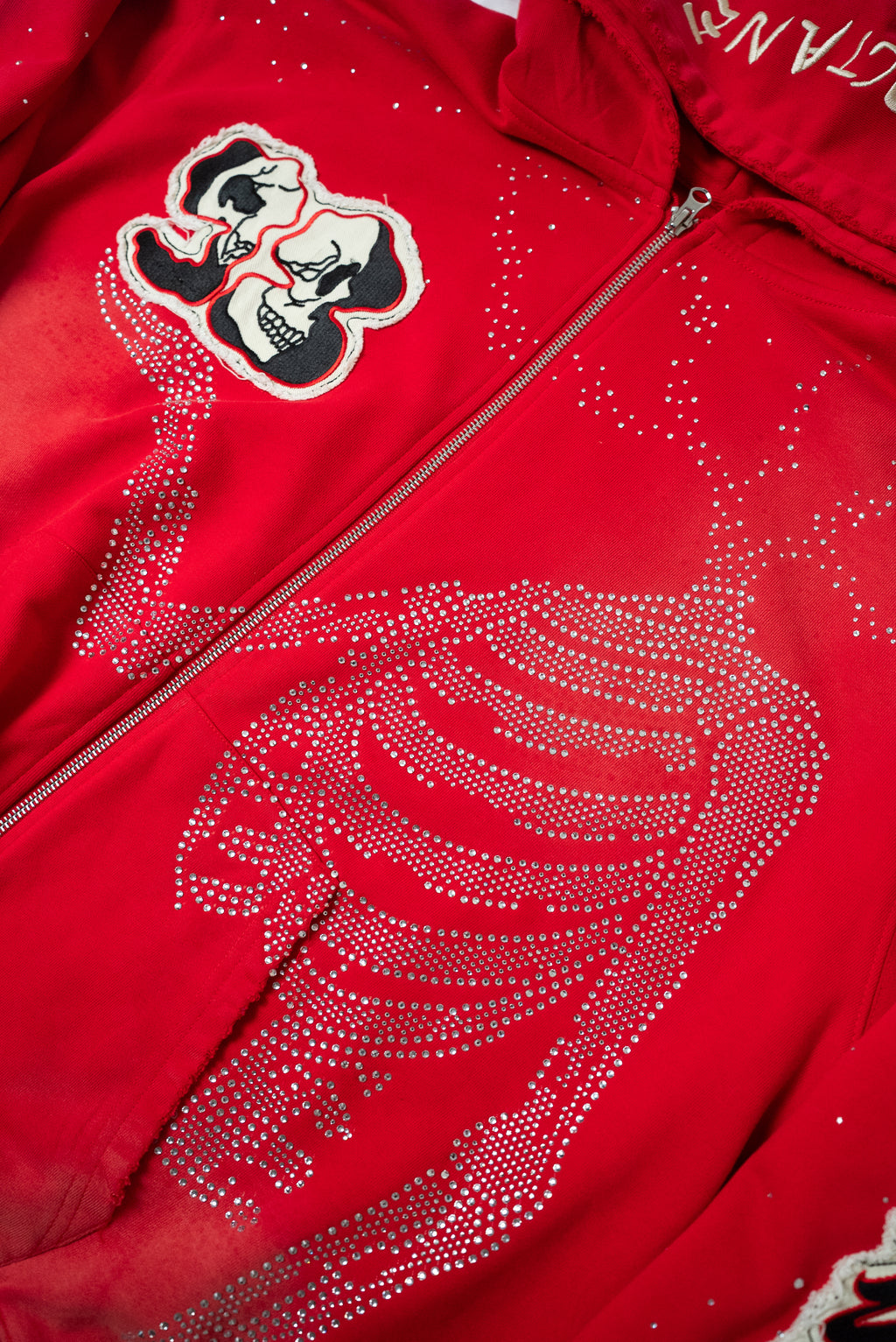 Red Eternity Rhinestone Zip up