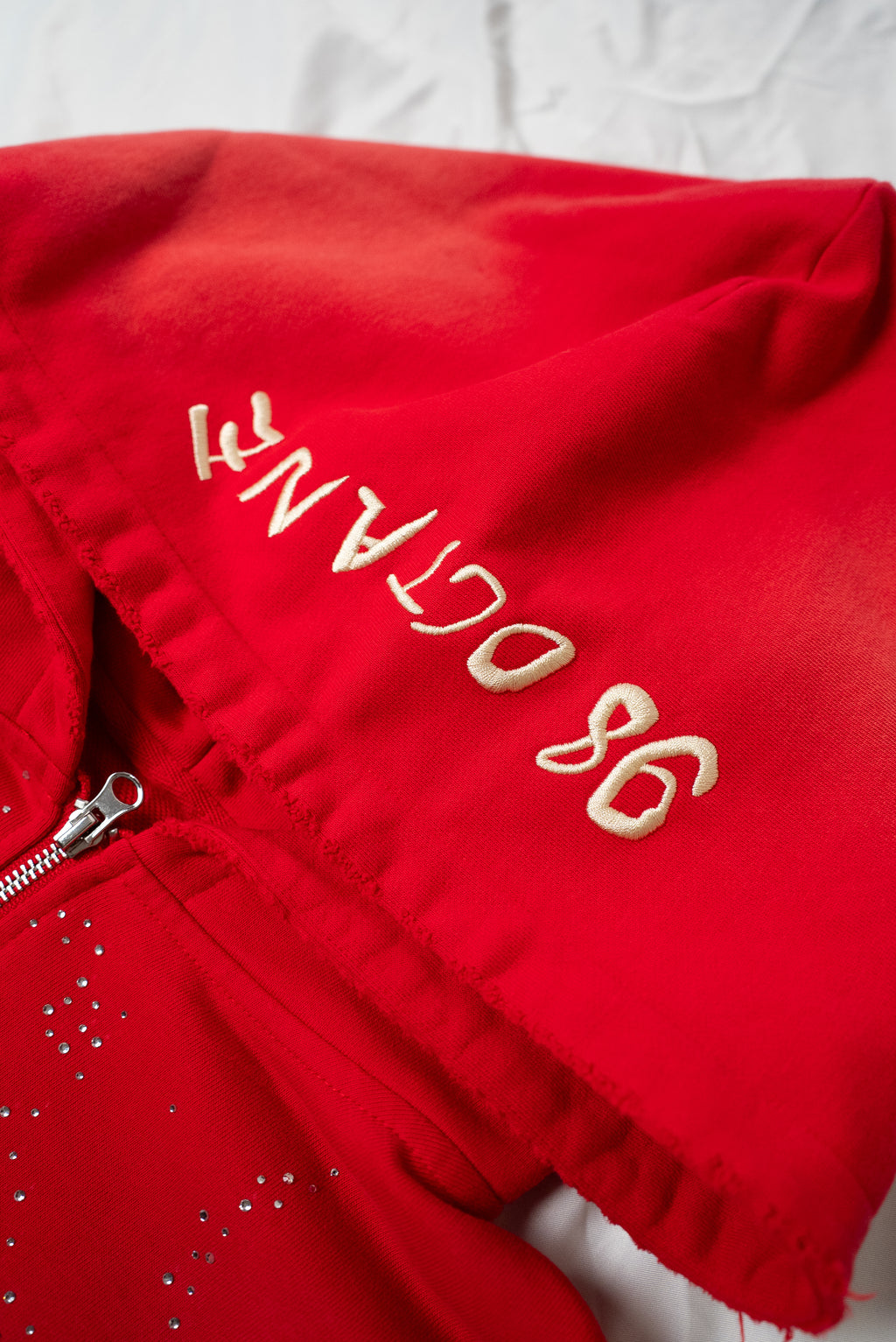 Red Eternity Rhinestone Zip up
