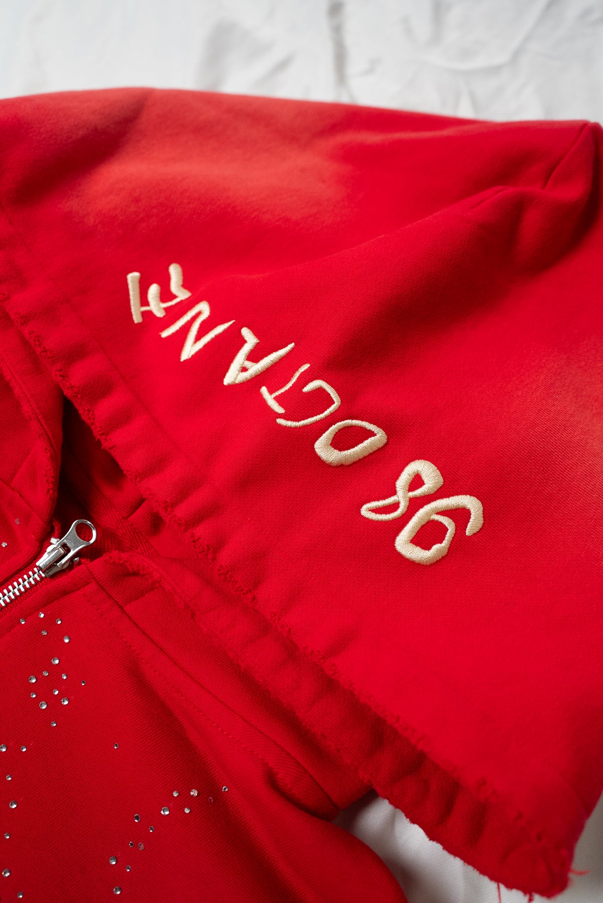 Red Eternity Rhinestone Zip up