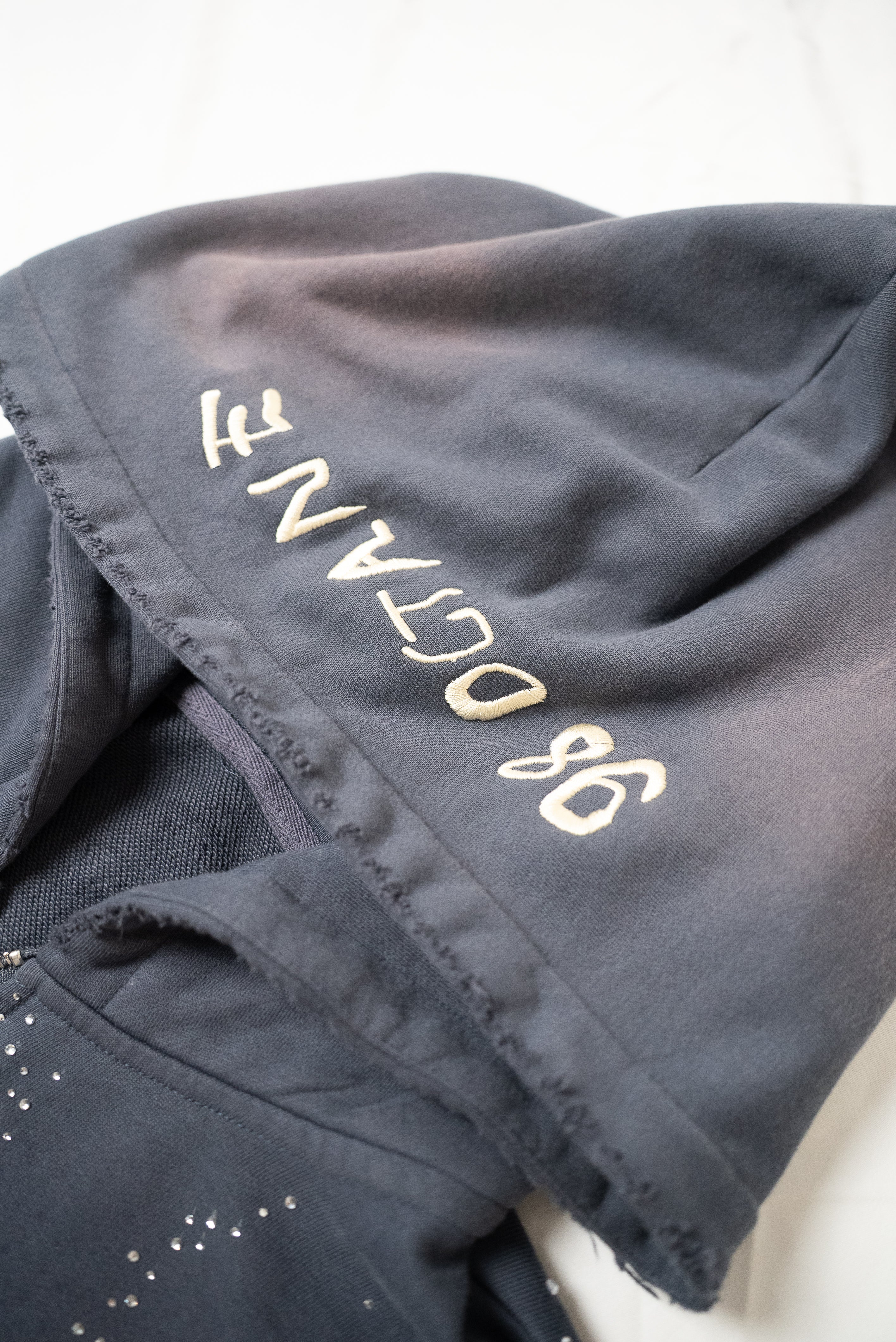 Blue Eternity Rhinestone Zip Up