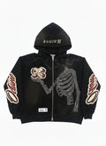 Black Eternity Rhinestone Zip Up