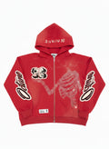 Red Eternity Rhinestone Zip up
