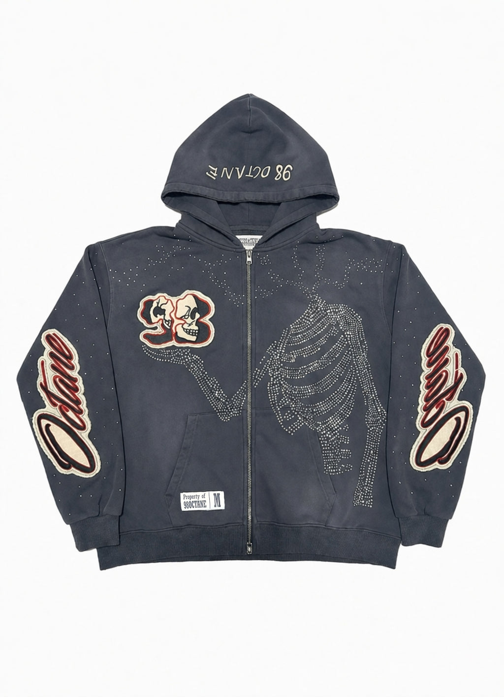 Blue Eternity Rhinestone Zip Up