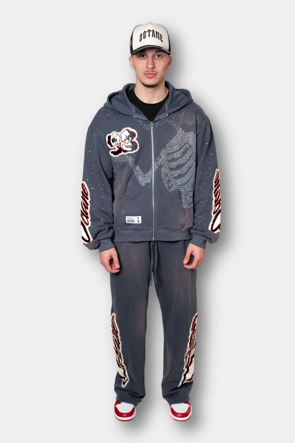Blue Eternity Rhinestone Zip Up