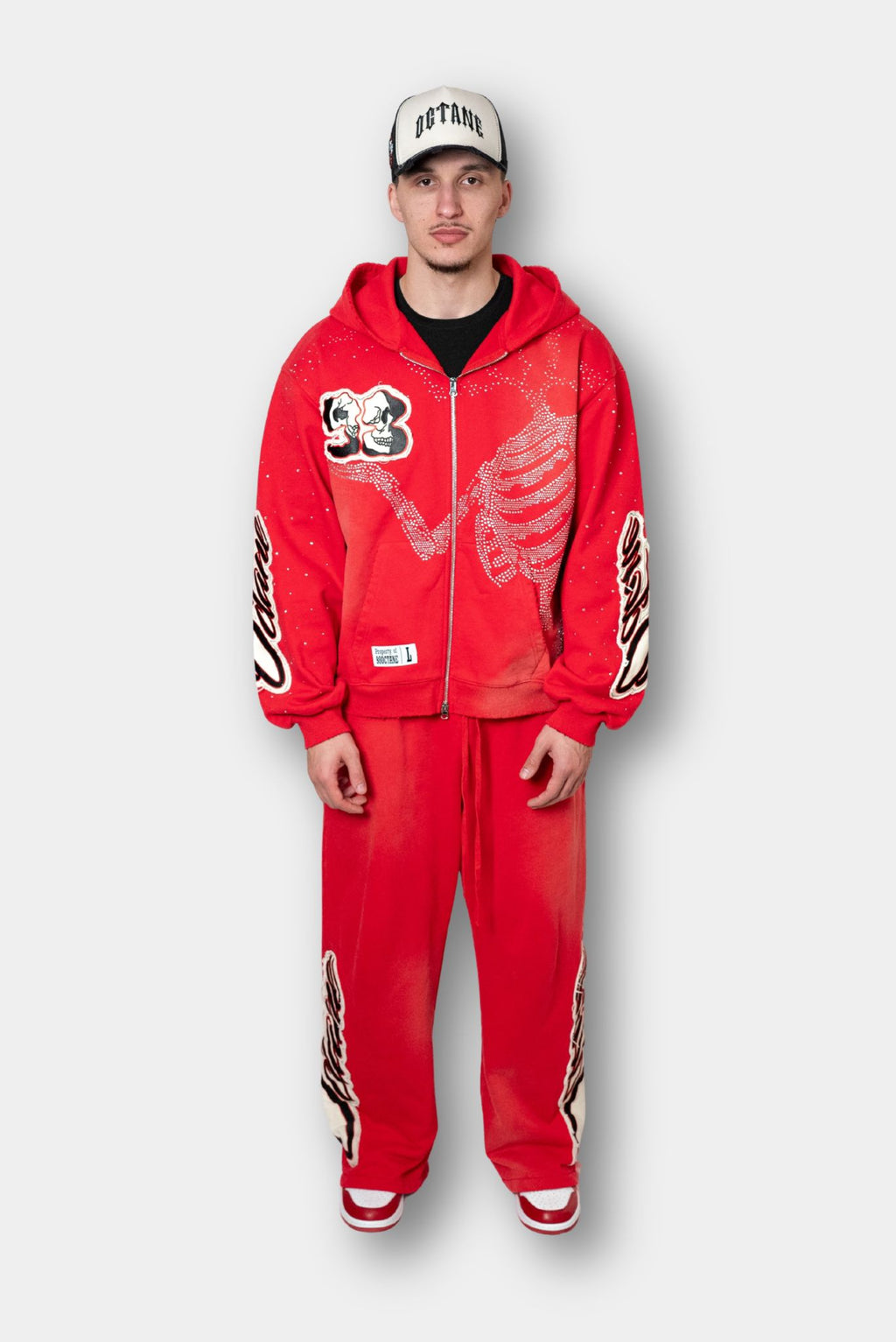 Red Eternity Rhinestone Zip up